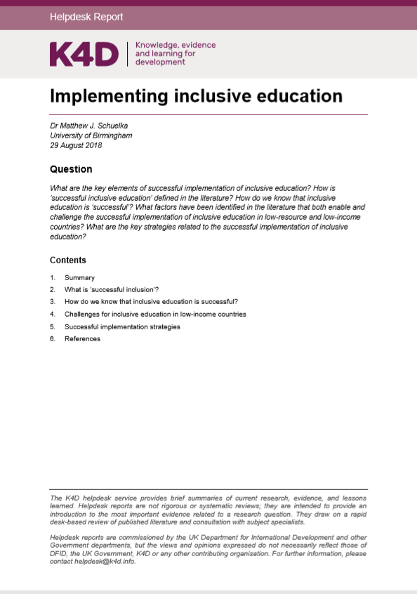research proposal sample on inclusive education